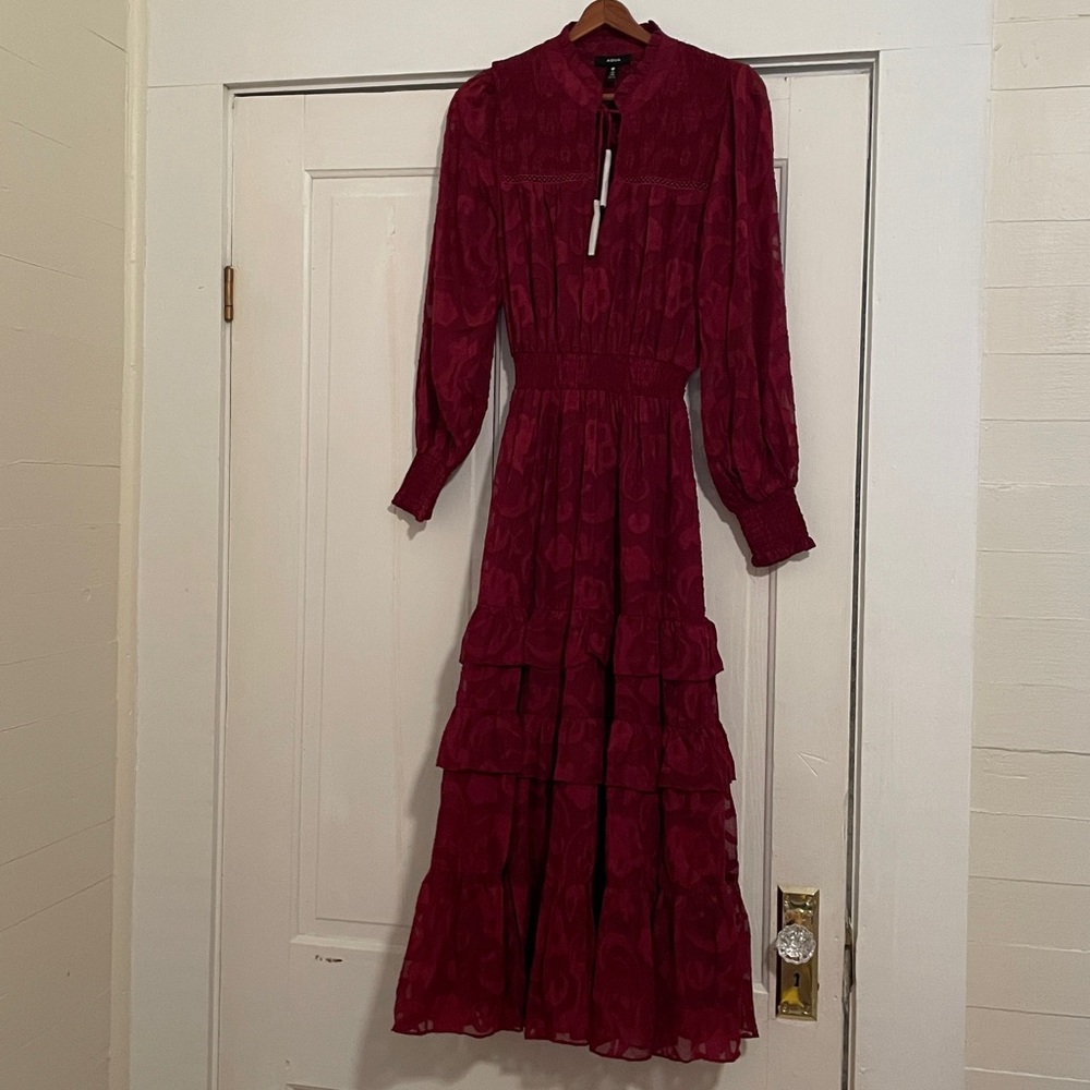 New Bloomingdale’s Aqua Lace Tiered Midi Dress size Small - Picture 4 of 13